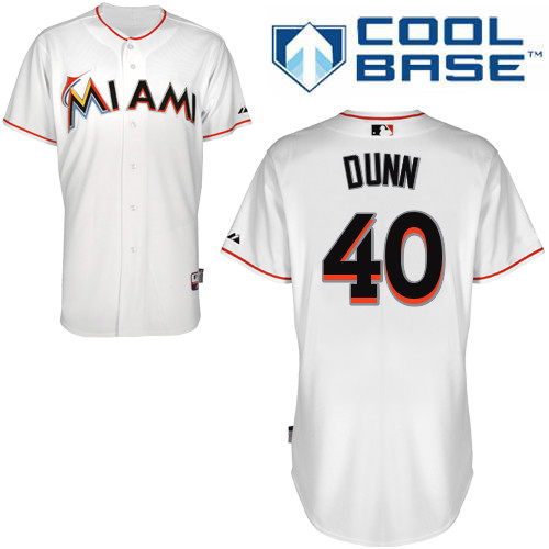 Mike Dunn #40 MLB Jersey-Miami Marlins Men's Authentic Home White Cool Base Baseball Jersey